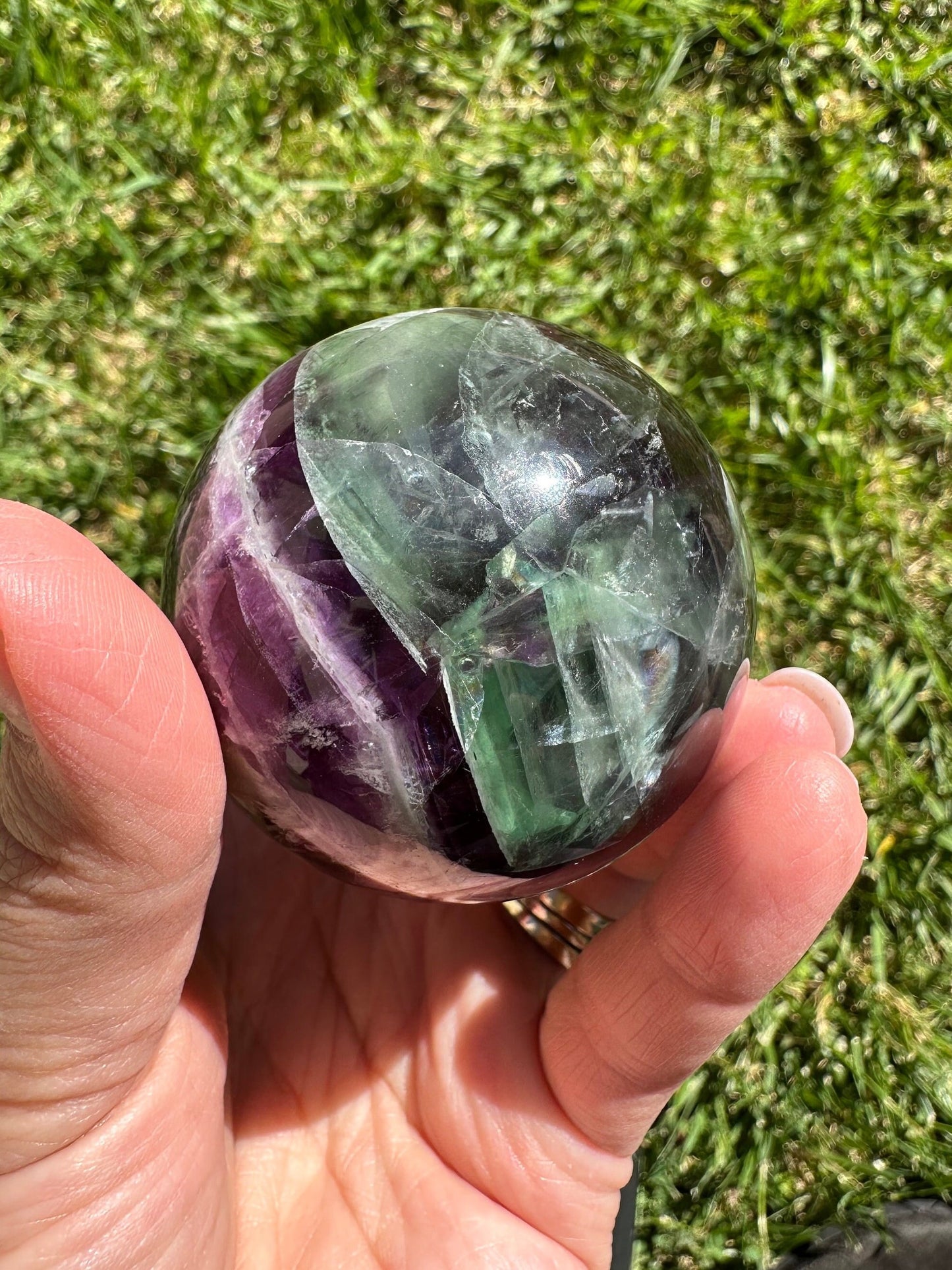 Translucent Rainbow Flourite Sphere