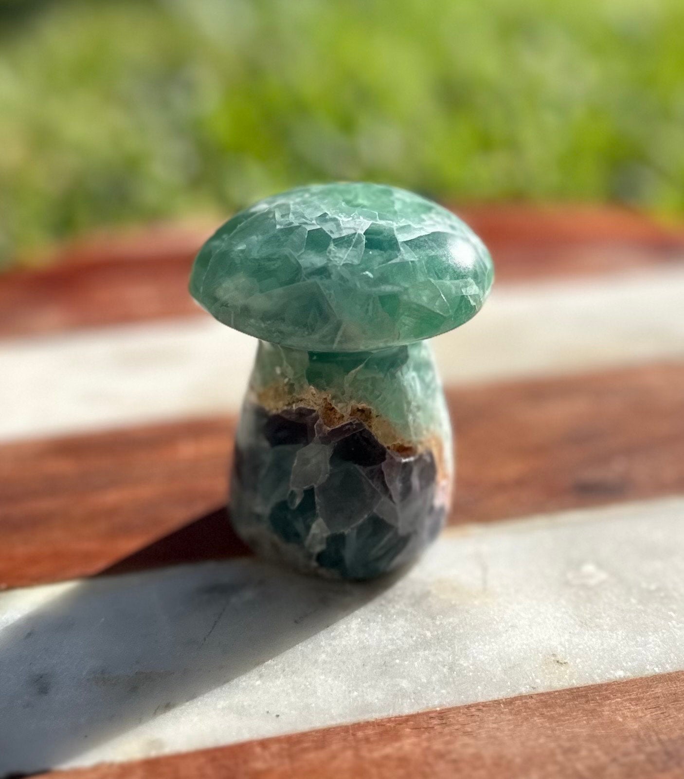 Mexican Fluorite Mushroom/ Rainbow Fluorite/ Mushy