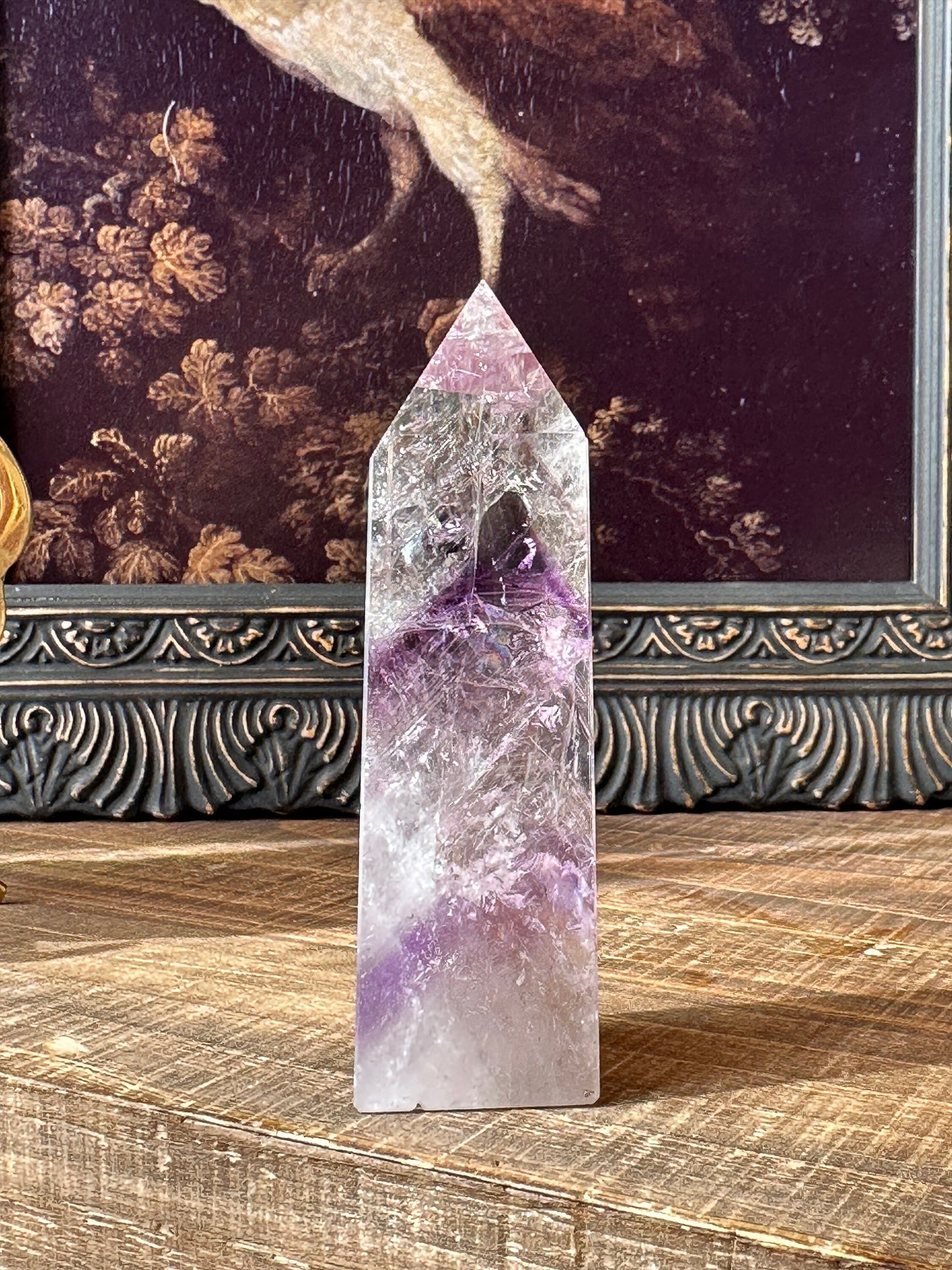 Amethyst phantom quartz tower, flashy, gemmy, rainbow tower, unique