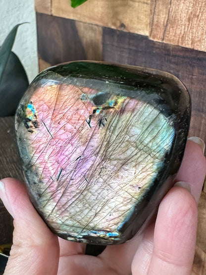 Free Form Pink Golden Flash Labradorite/ Sunset Labradorite/ High Grade/ Flashy Labradorite