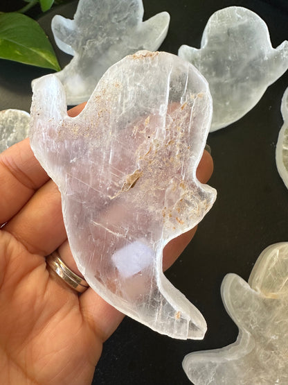 Window Pane Selenite from Mexico Transparent Ghost Selenite Halloween
