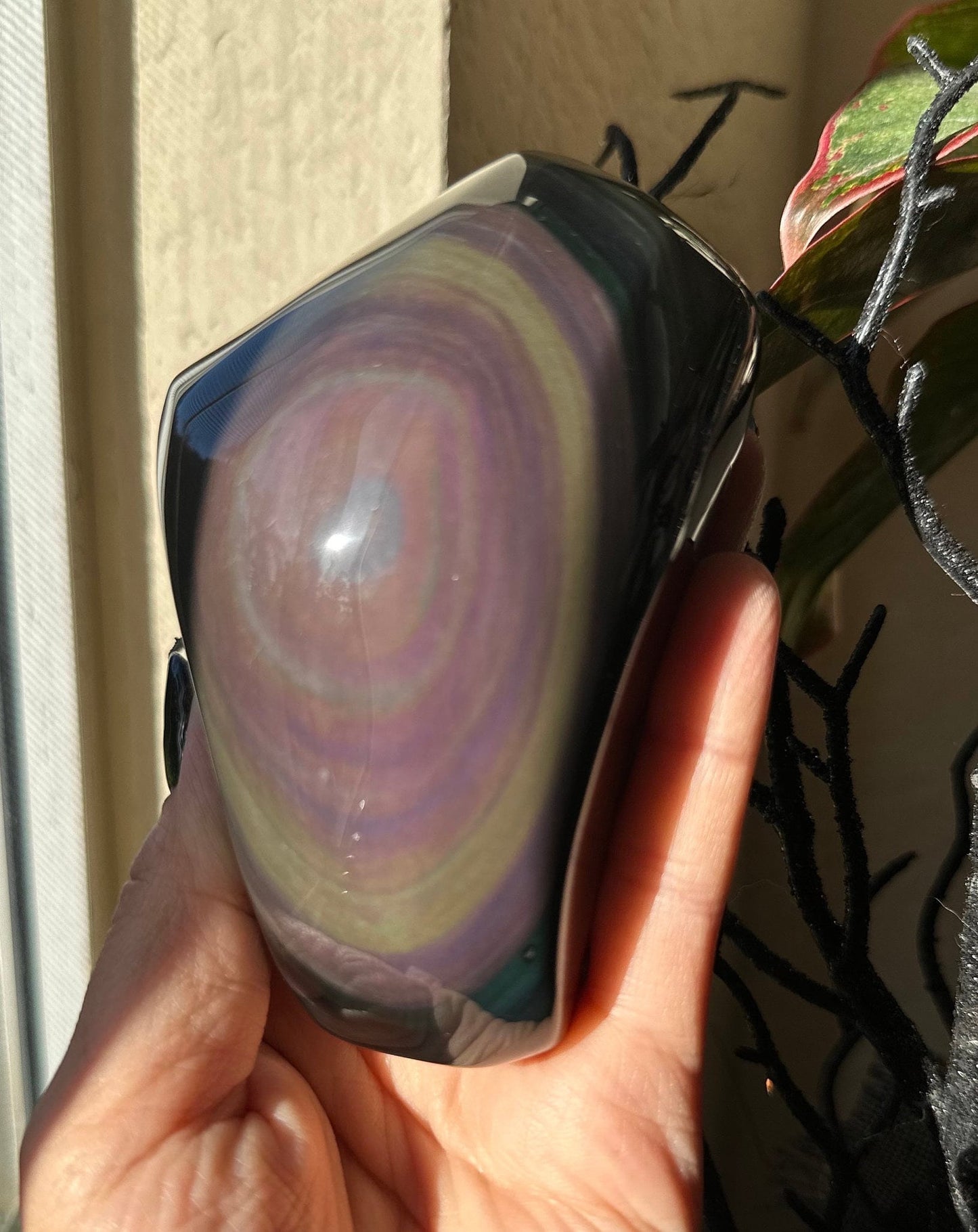 Rainbow Obsidian Free Form Heavens Eye Fire Obsidian