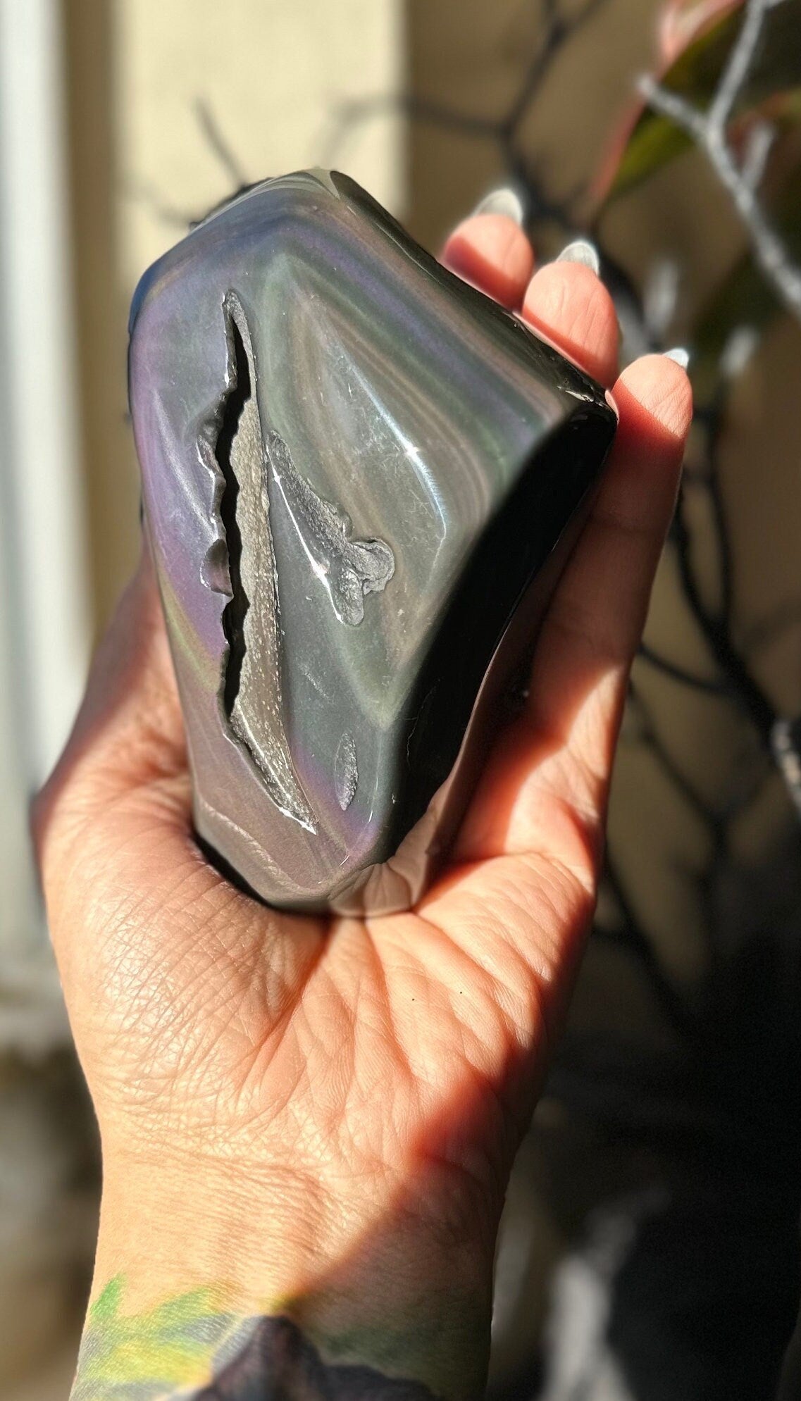 Rainbow Obsidian Free Form Heavens Eye Fire Obsidian