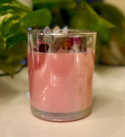 Wick-less candle/ Love/ Roses/ Intention Candle/ Witchy Candle/ Crystal Candle