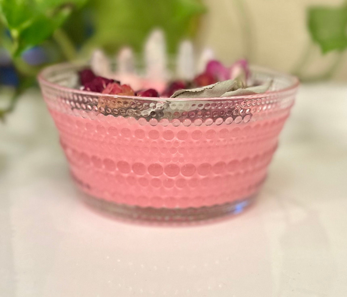 Wick-less candle/ Love/ Roses/ Intention Candle/ Witchy Candle/ Crystal Candle