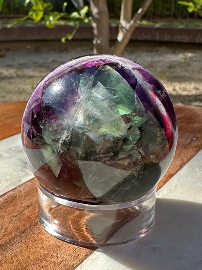 Translucent Rainbow Flourite Sphere