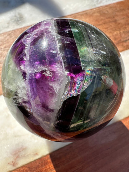 Translucent Rainbow Flourite Sphere
