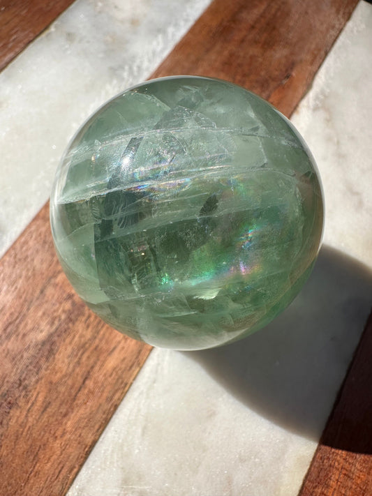 Translucent Green Flourite Sphere