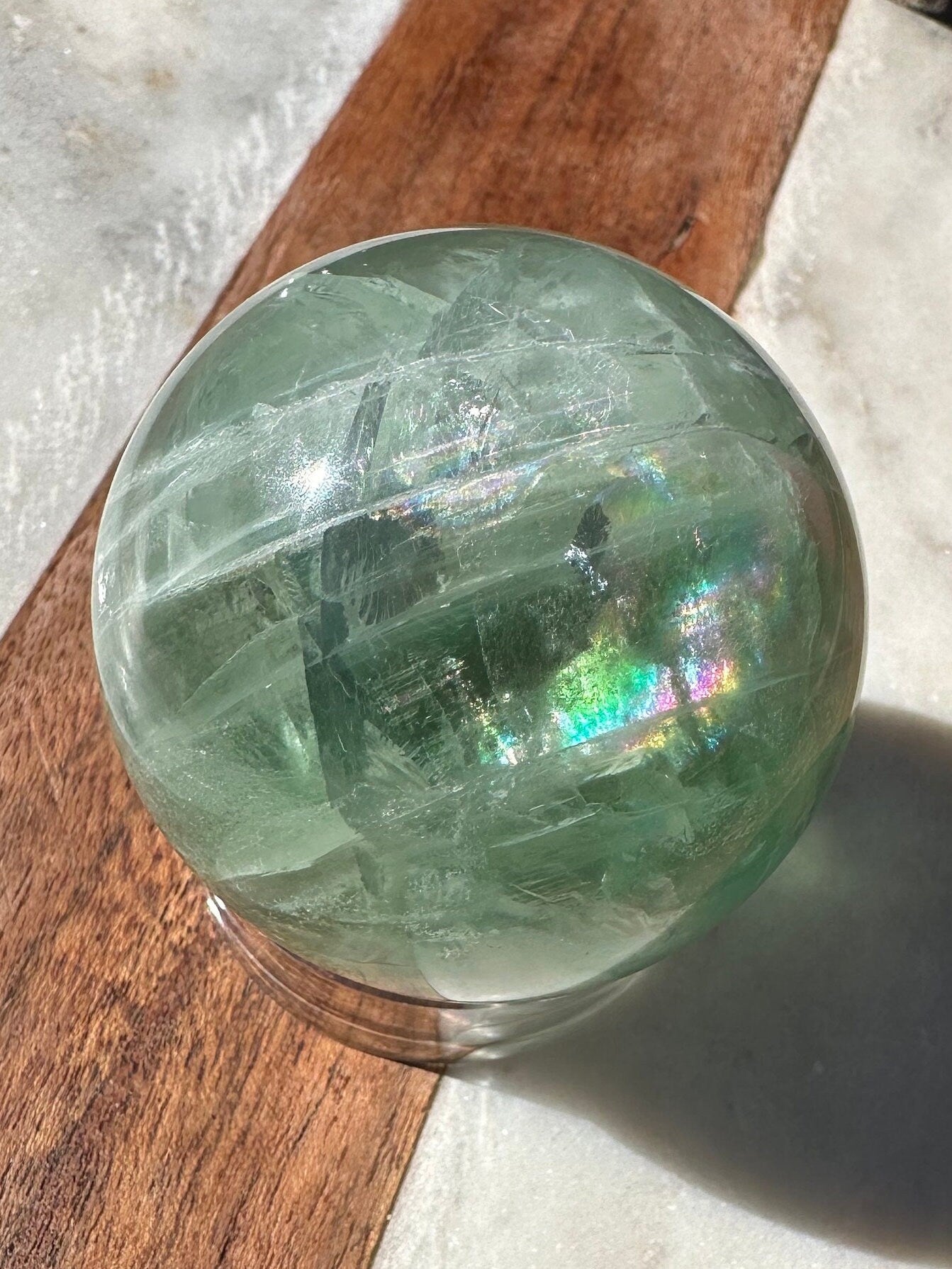 Translucent Green Flourite Sphere