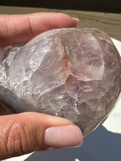 High Quality Large Gemmy Amethyst Heart Lavender Amethyst Sugary Druzy Sparkly Rainbow