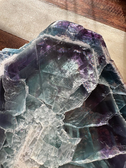 AAA Mexican Fluorite Slab/ Rainbow Fluorite / Gemmy High Quality