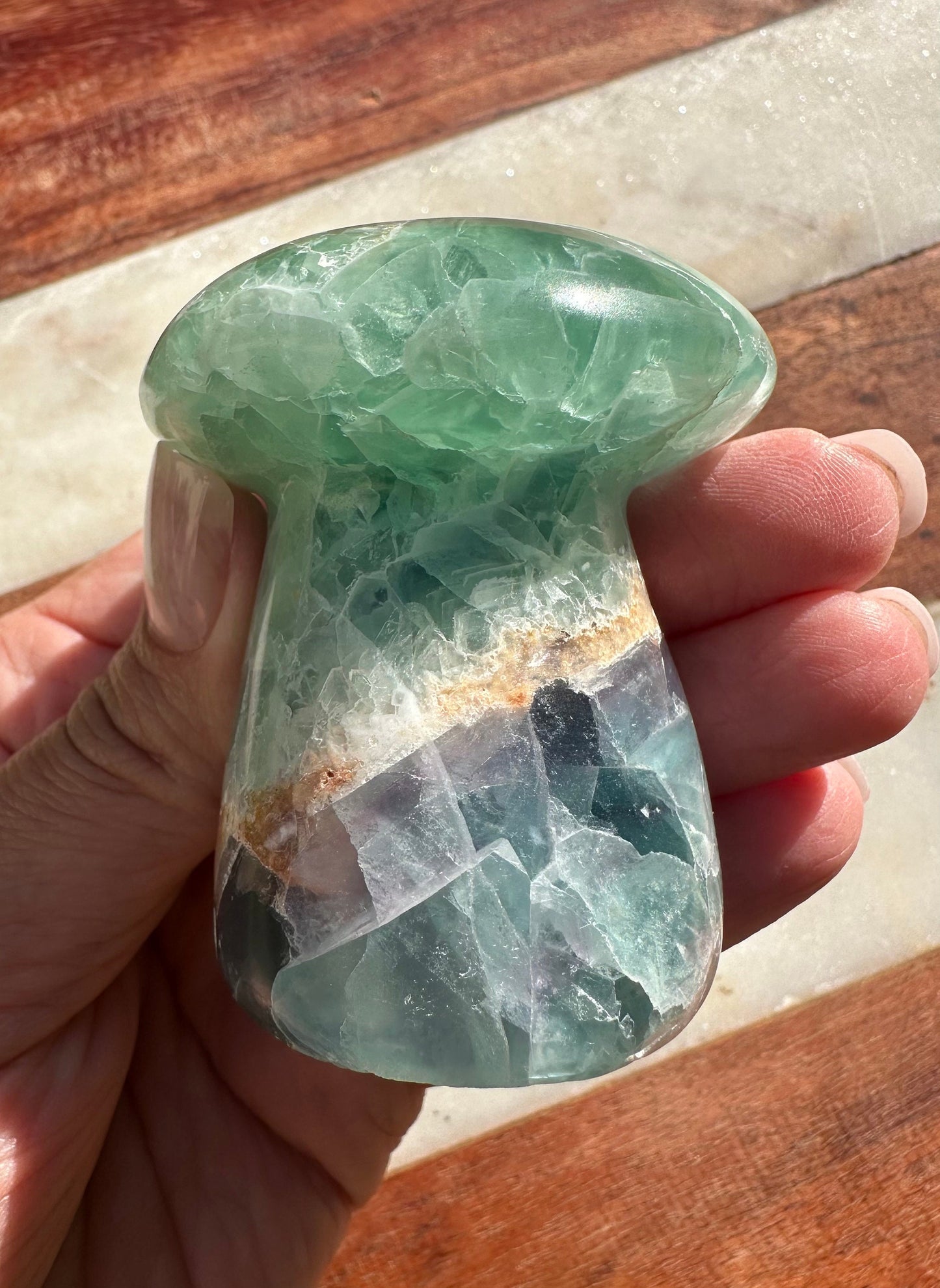 Mexican Fluorite Mushroom/ Rainbow Fluorite/ Mushy