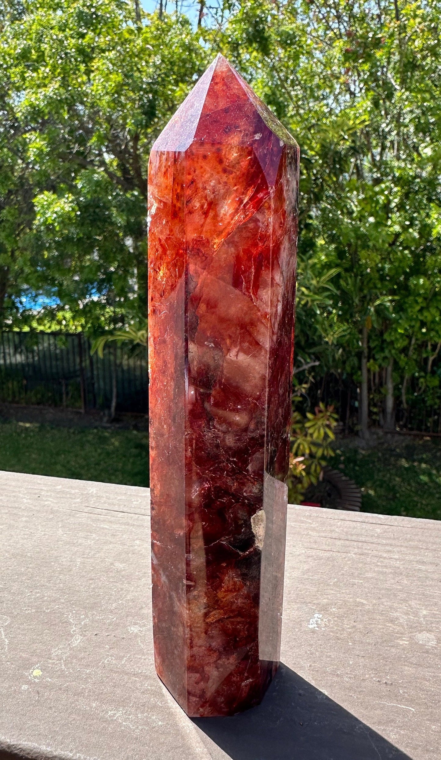 Fire Quartz/ Hematoid Quartz/ Quartz Tower/ Translucent/ Flashy/ Gemmy/ Rainbows/ High Quality