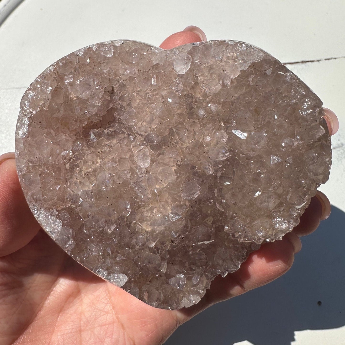 High Quality Large Gemmy Amethyst Heart Lavender Amethyst Sugary Druzy Sparkly Rainbow