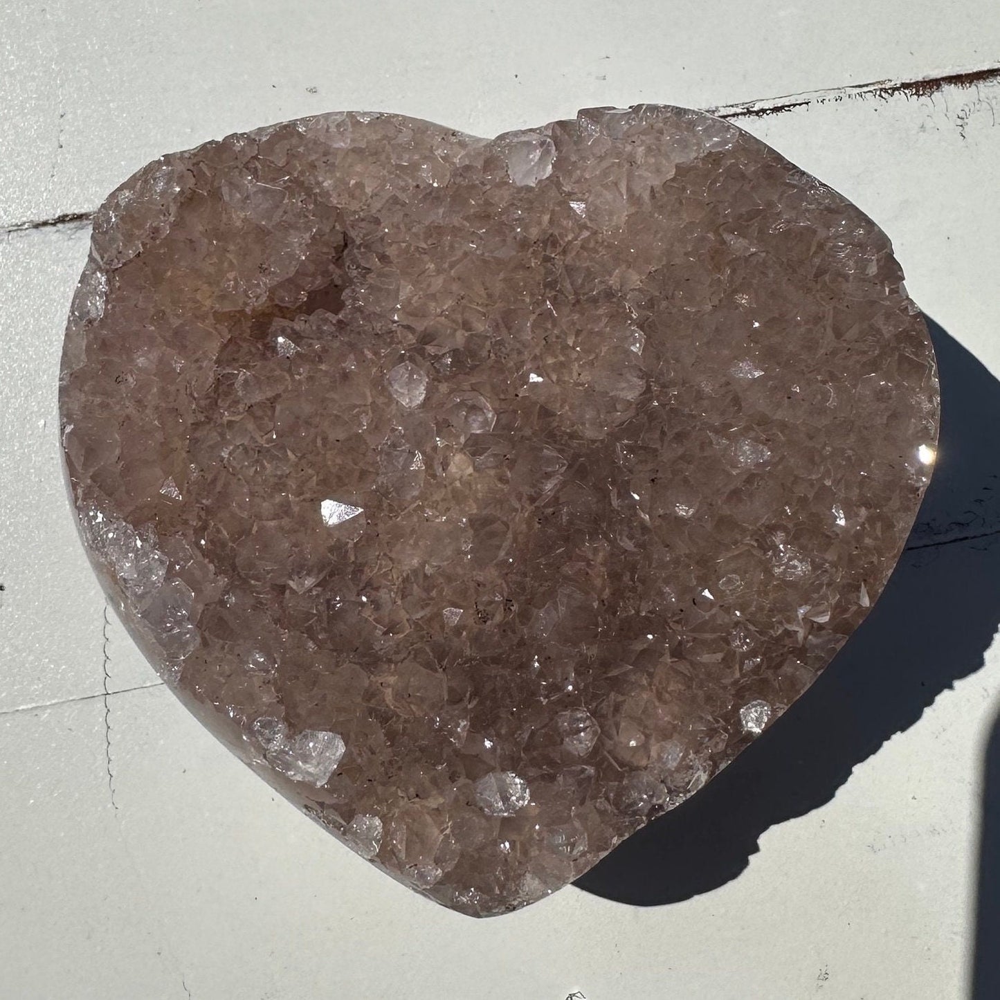 High Quality Large Gemmy Amethyst Heart Lavender Amethyst Sugary Druzy Sparkly Rainbow