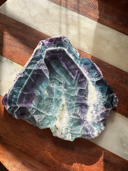 AAA Mexican Fluorite Slab/ Rainbow Fluorite / Gemmy High Quality