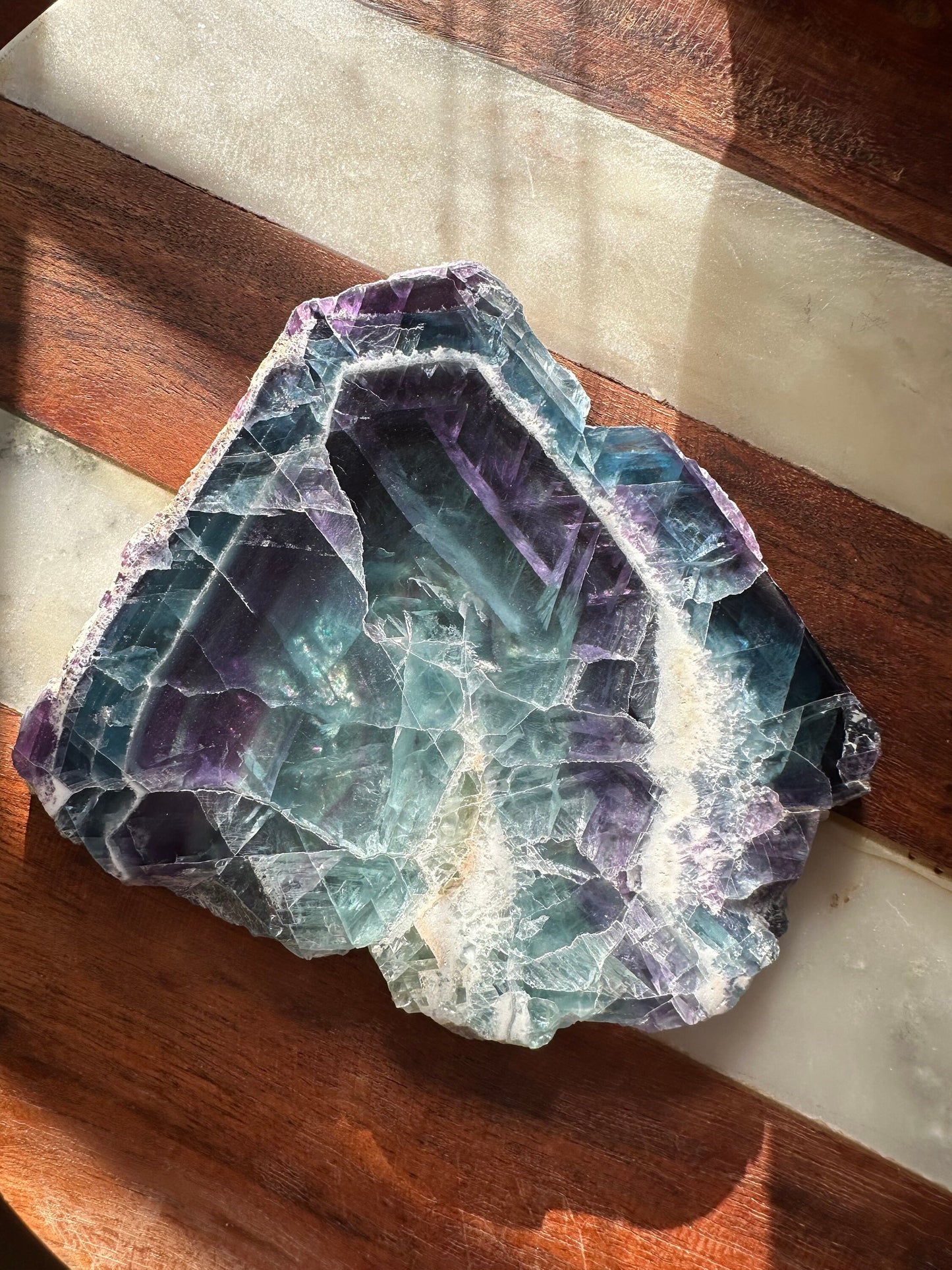 AAA Mexican Fluorite Slab/ Rainbow Fluorite / Gemmy High Quality