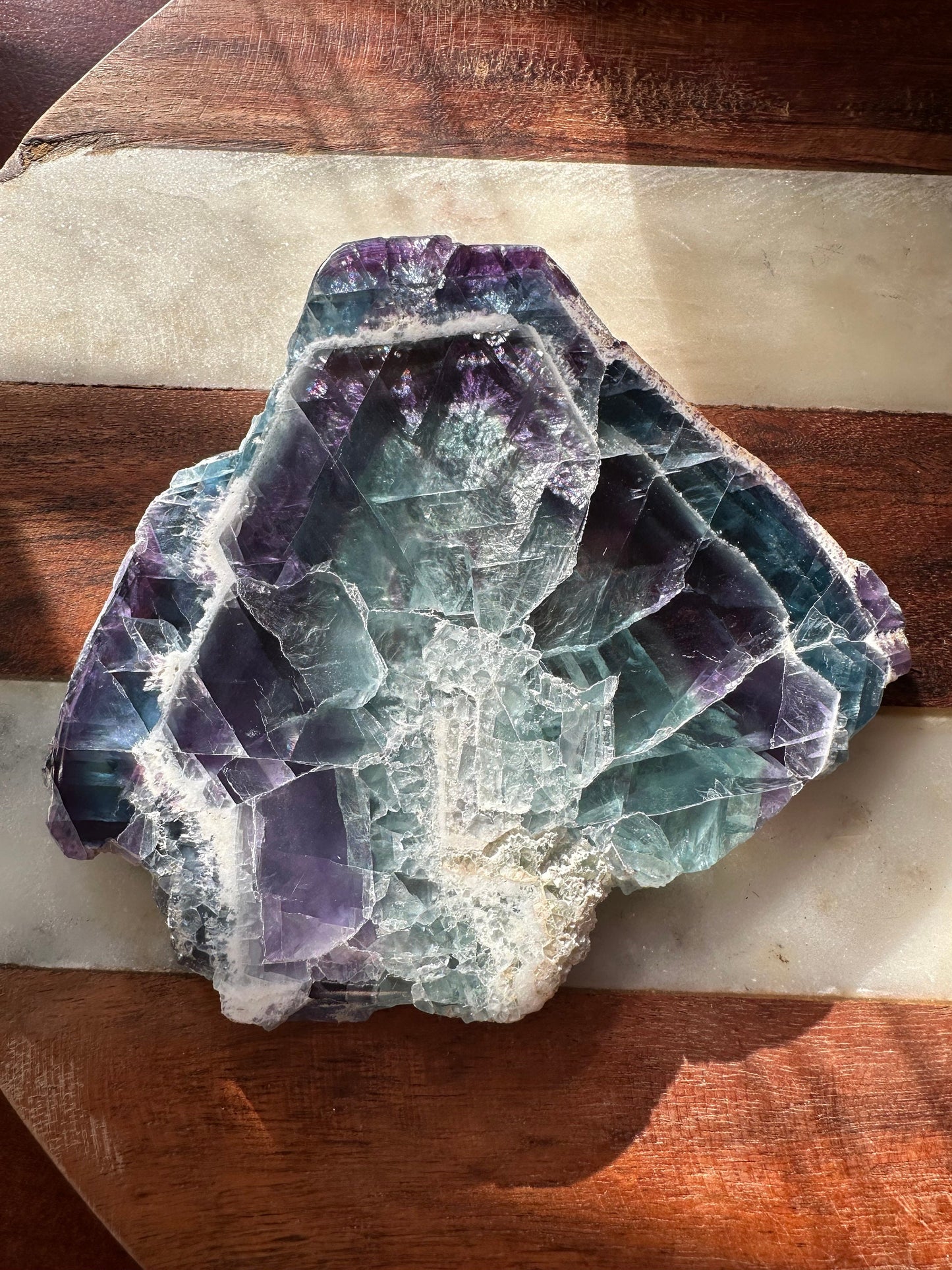 AAA Mexican Fluorite Slab/ Rainbow Fluorite / Gemmy High Quality