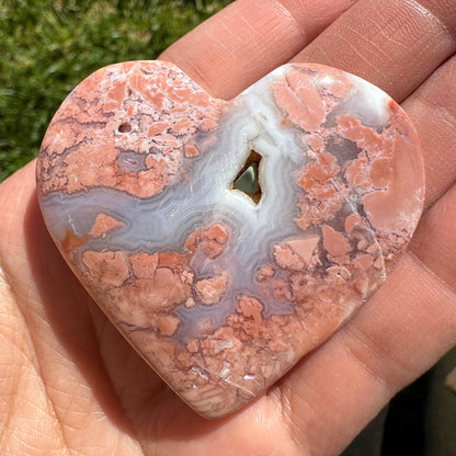 Cotton Candy Agate ~ Pink Plum Agate ~ Druzy Agate ~ Pink Agate Heart