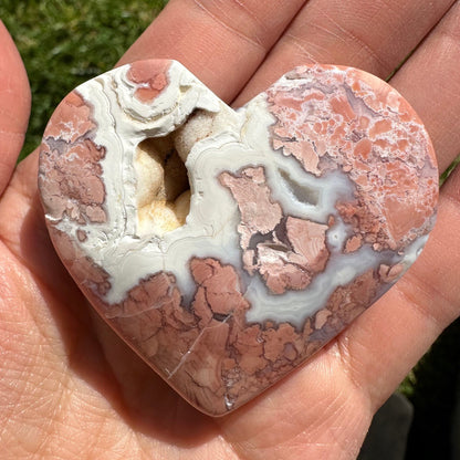 Cotton Candy Agate ~ Pink Plum Agate ~ Druzy Agate ~ Pink Agate Heart