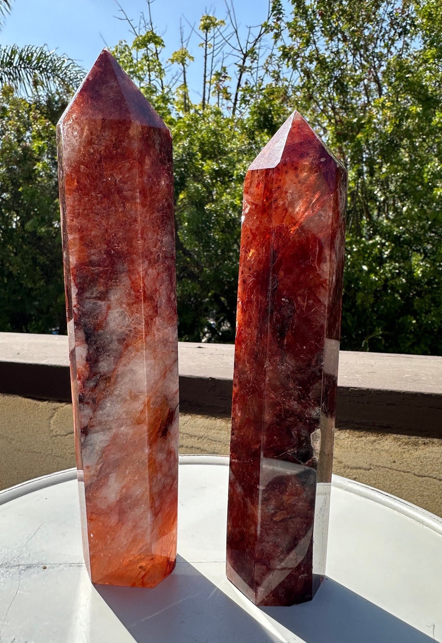 Fire Quartz/ Hematoid Quartz/ Quartz Tower/ Translucent/ Flashy/ Gemmy/ Rainbows/ High Quality