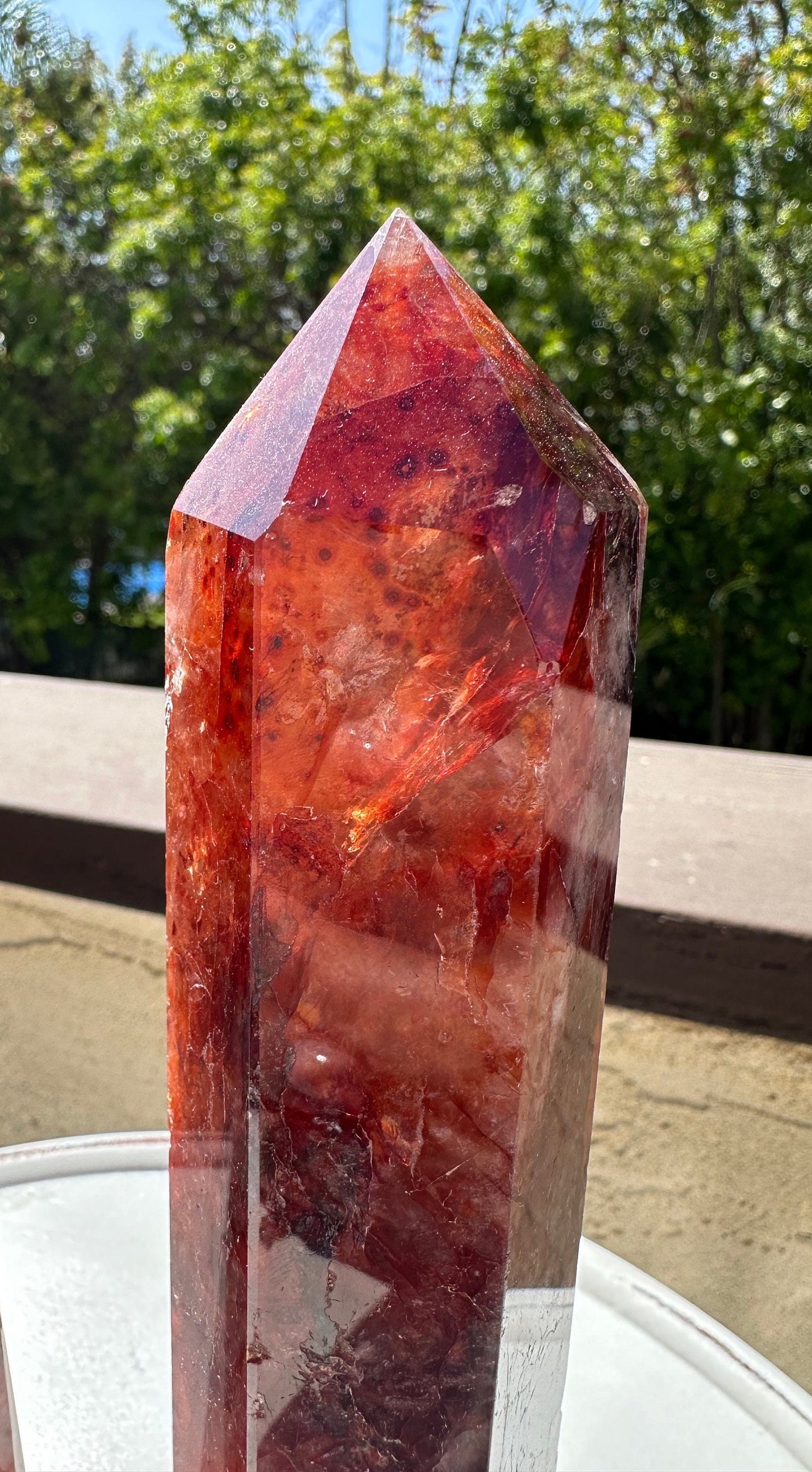 Fire Quartz/ Hematoid Quartz/ Quartz Tower/ Translucent/ Flashy/ Gemmy/ Rainbows/ High Quality