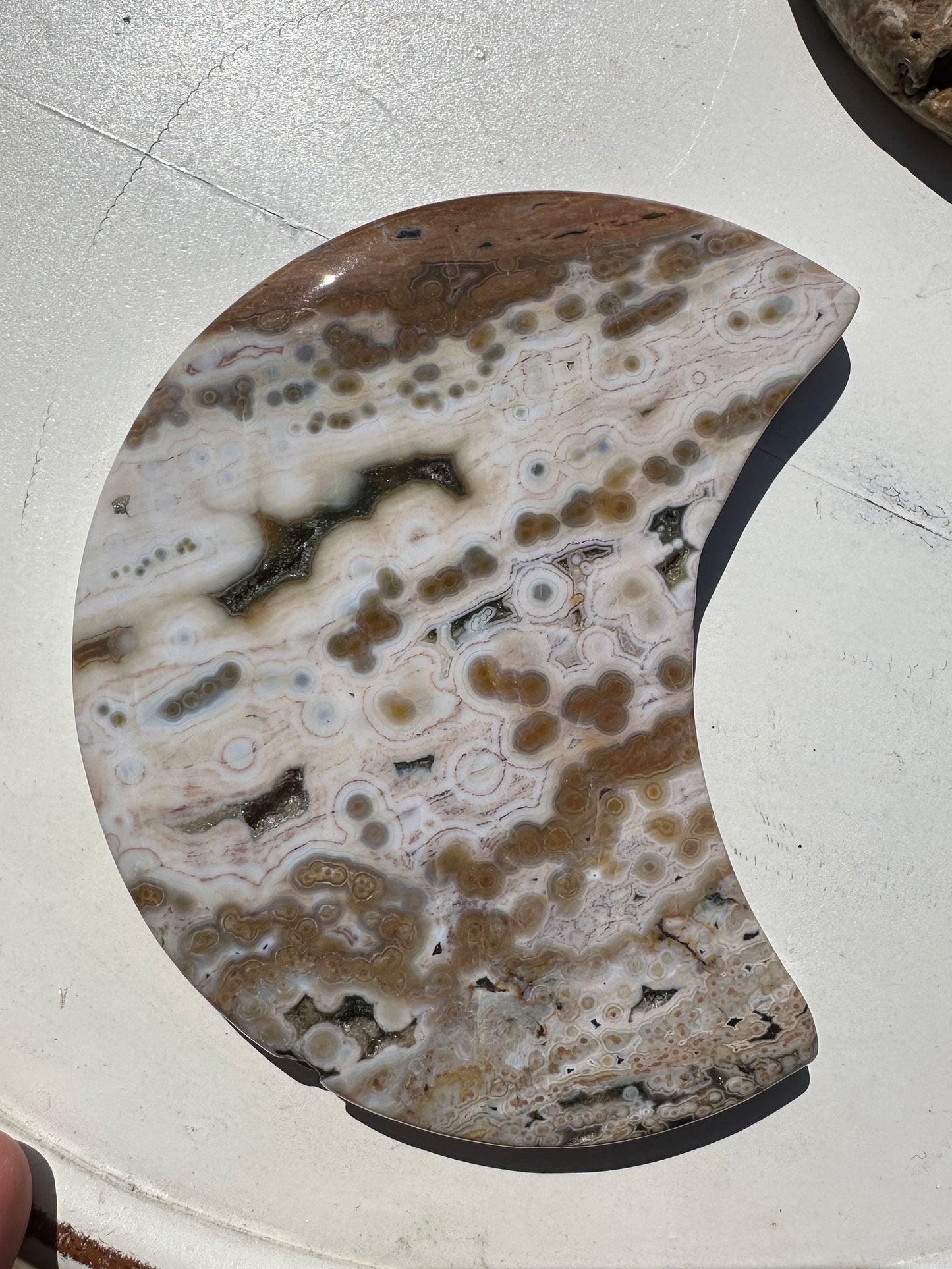 7th Vein Ocean Jasper Crescent Moon