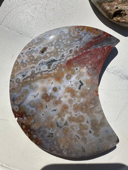 7th Vein Ocean Jasper Crescent Moon