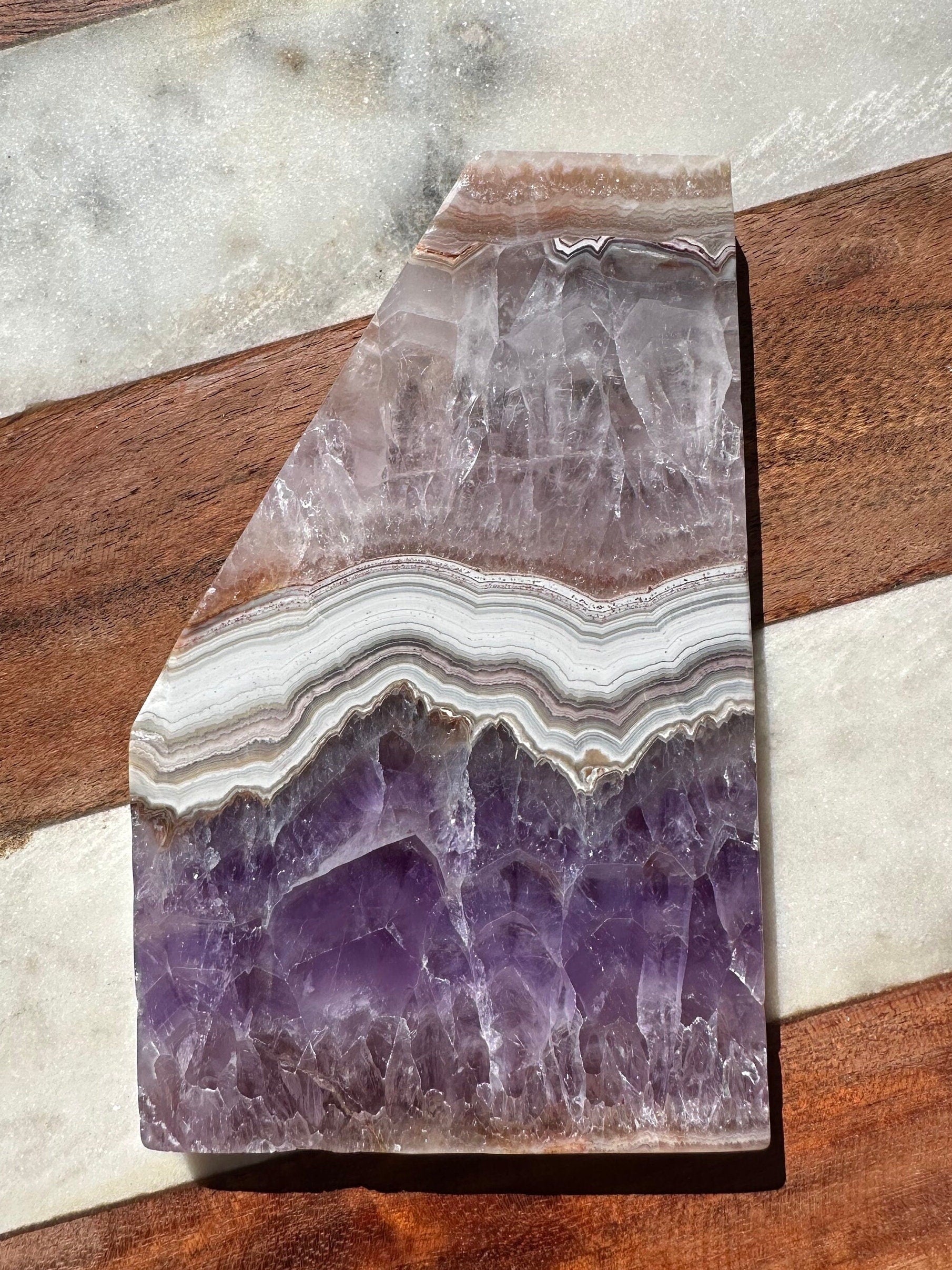 Crazy Lace Mexican Agate and Amethyst Slab/ Crazy Lace Agate Slab/ Pink Amethyst/ Purple Amethyst/ Quartz/ Rainbows/ Gemmy