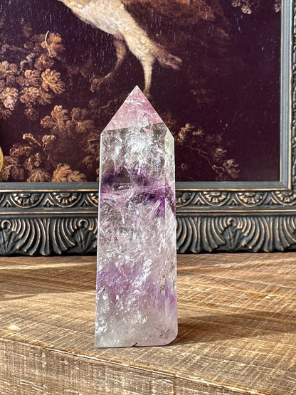 Amethyst phantom quartz tower, flashy, gemmy, rainbow tower, unique