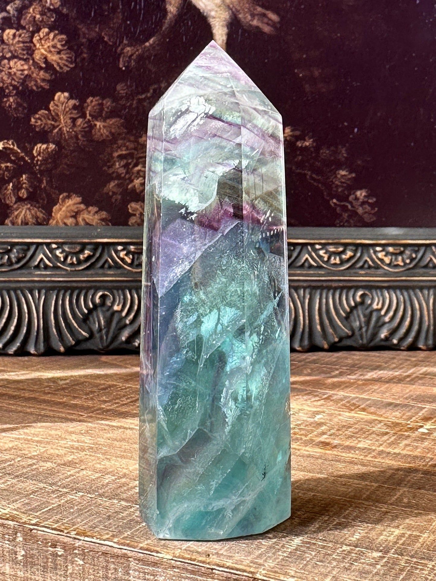 High quality rainbow fluorite tower/ rainbow fluorite / gemmy/ flashy / transparent