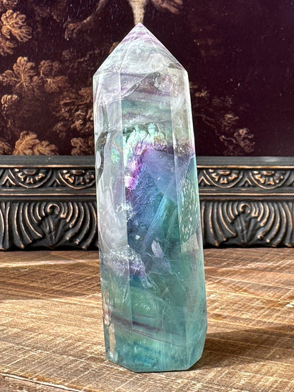 High quality rainbow fluorite tower/ rainbow fluorite / gemmy/ flashy / transparent