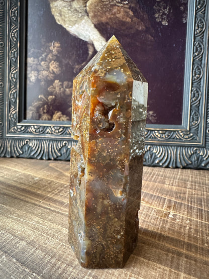 HQ Starry Sky Agate/ Chalcedony/ Agate Tower/ Rare Crystal