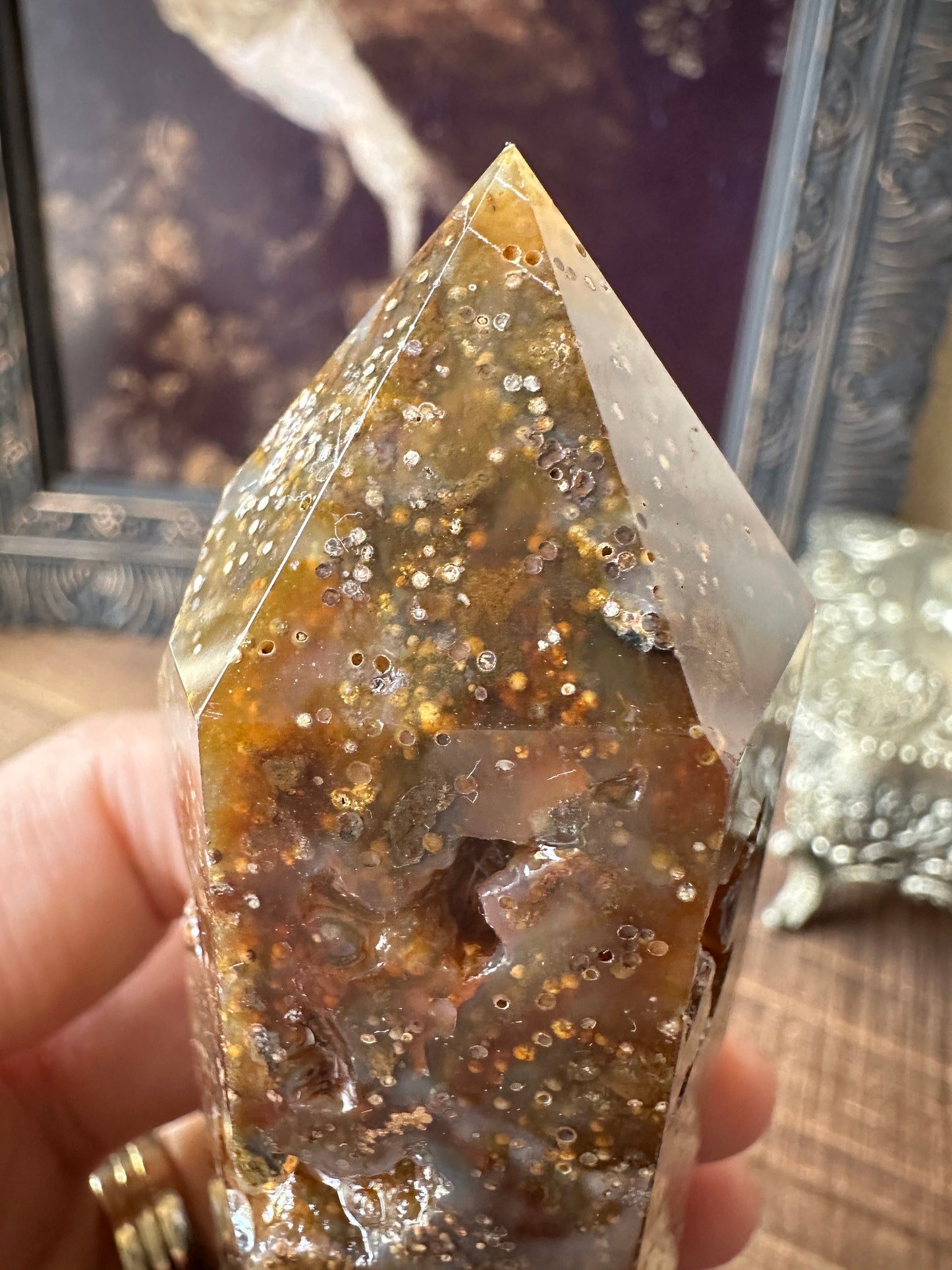 HQ Starry Sky Agate/ Chalcedony/ Agate Tower/ Rare Crystal