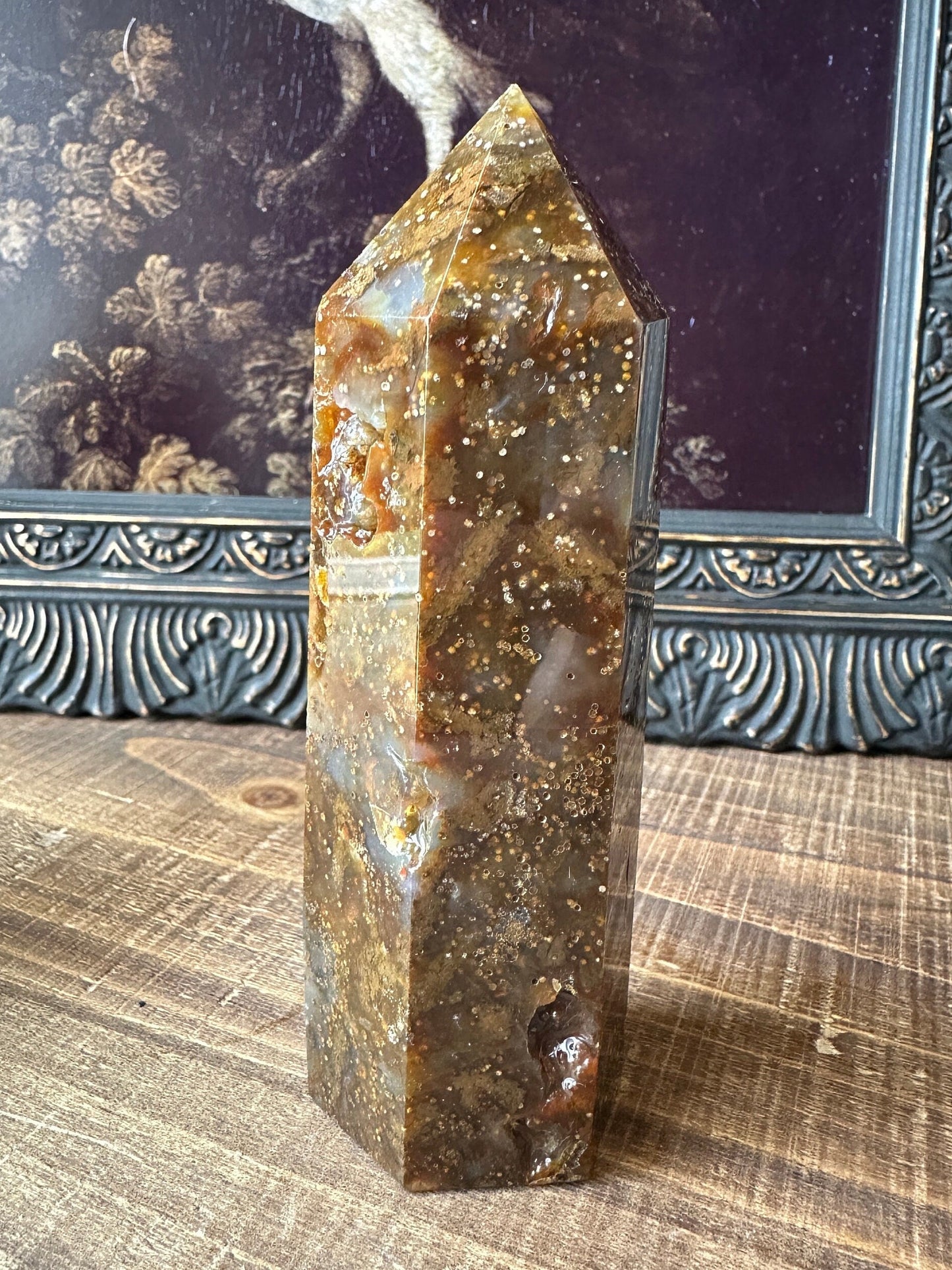 HQ Starry Sky Agate/ Chalcedony/ Agate Tower/ Rare Crystal