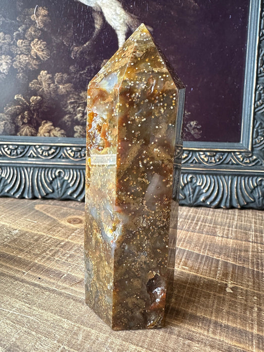 HQ Starry Sky Agate/ Chalcedony/ Agate Tower/ Rare Crystal