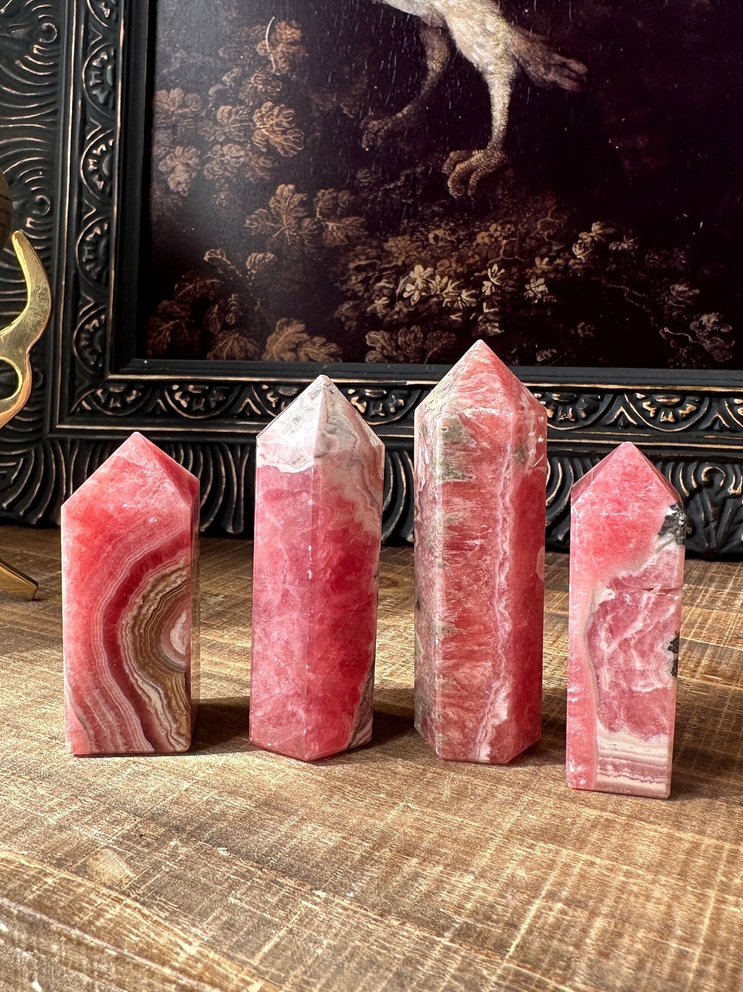 High quality Rhodochrosite Argentina, Saturated Raspberry, Gemmy, Crystal Tower, Flashy