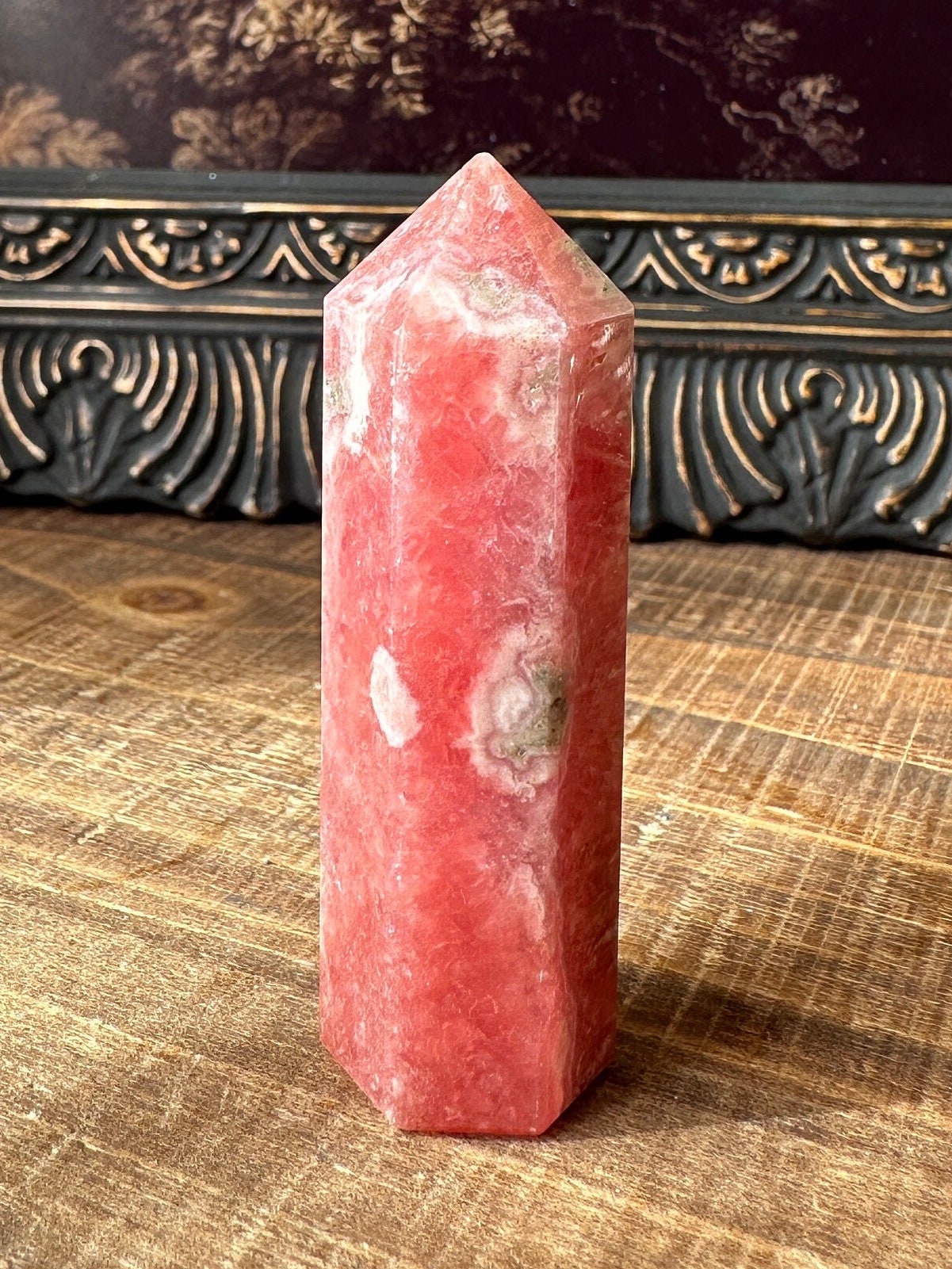 High quality Rhodochrosite Argentina, Saturated Raspberry, Gemmy, Crystal Tower, Flashy