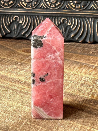 High quality Rhodochrosite Argentina, Saturated Raspberry, Gemmy, Crystal Tower, Flashy