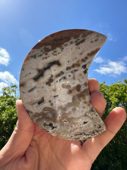 7th Vein Ocean Jasper Crescent Moon