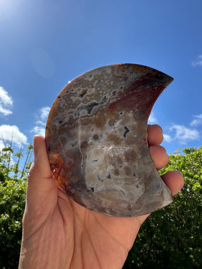 7th Vein Ocean Jasper Crescent Moon