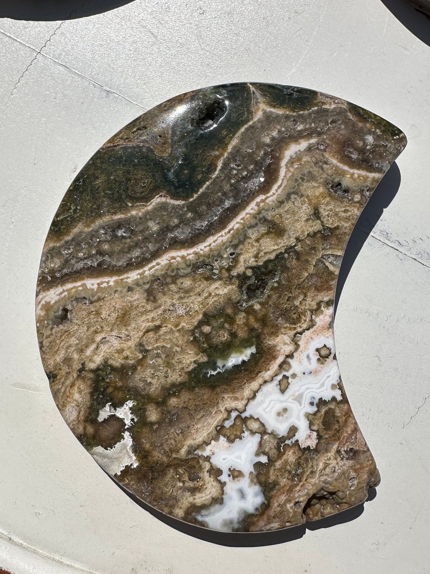 7th Vein Ocean Jasper Crescent Moon