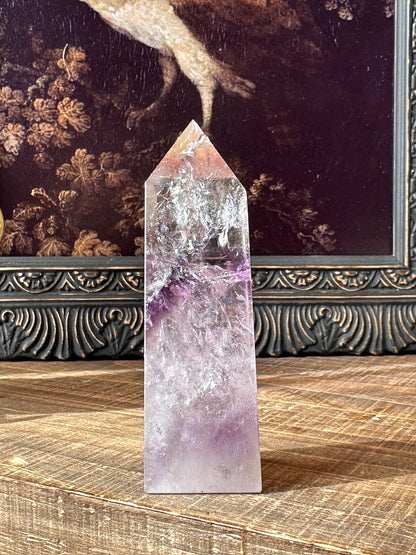 Amethyst phantom quartz tower, flashy, gemmy, rainbow tower, unique