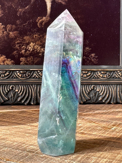 High quality rainbow fluorite tower/ rainbow fluorite / gemmy/ flashy / transparent
