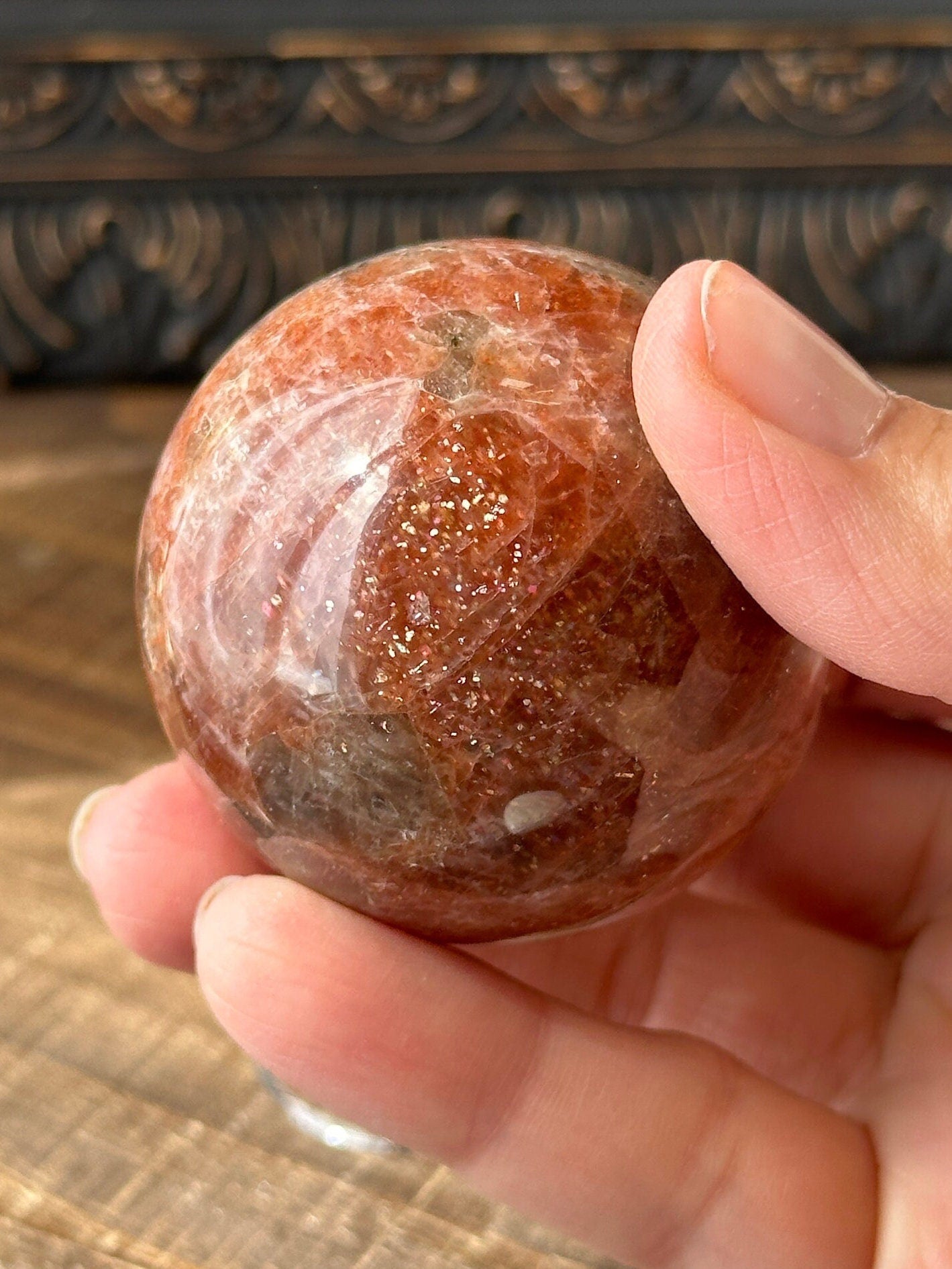High Quality Sunstone Sphere Rainbow Sparkle Flashy