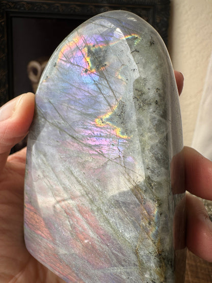 High Grade Labradorite Freeform Flashy Rainbow Flash Labradorite, Blue Green Purple Pink Golden Labradorite Sunset