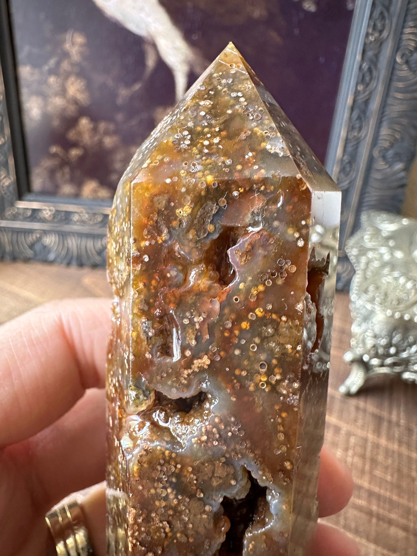 HQ Starry Sky Agate/ Chalcedony/ Agate Tower/ Rare Crystal