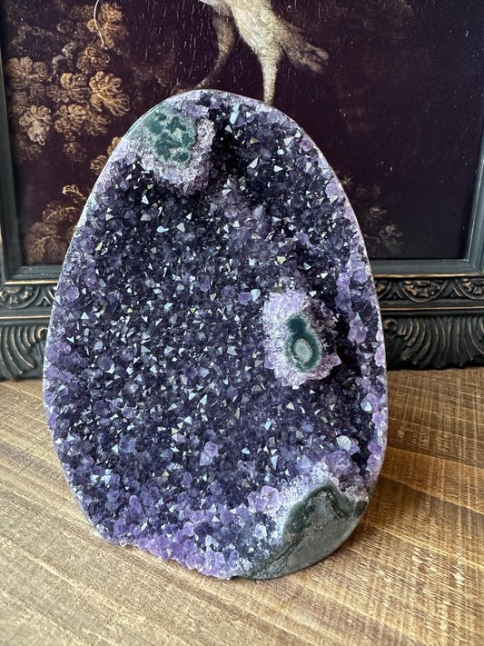 Uruguay Amethyst Cut Base with a Stalactite Deep Purple