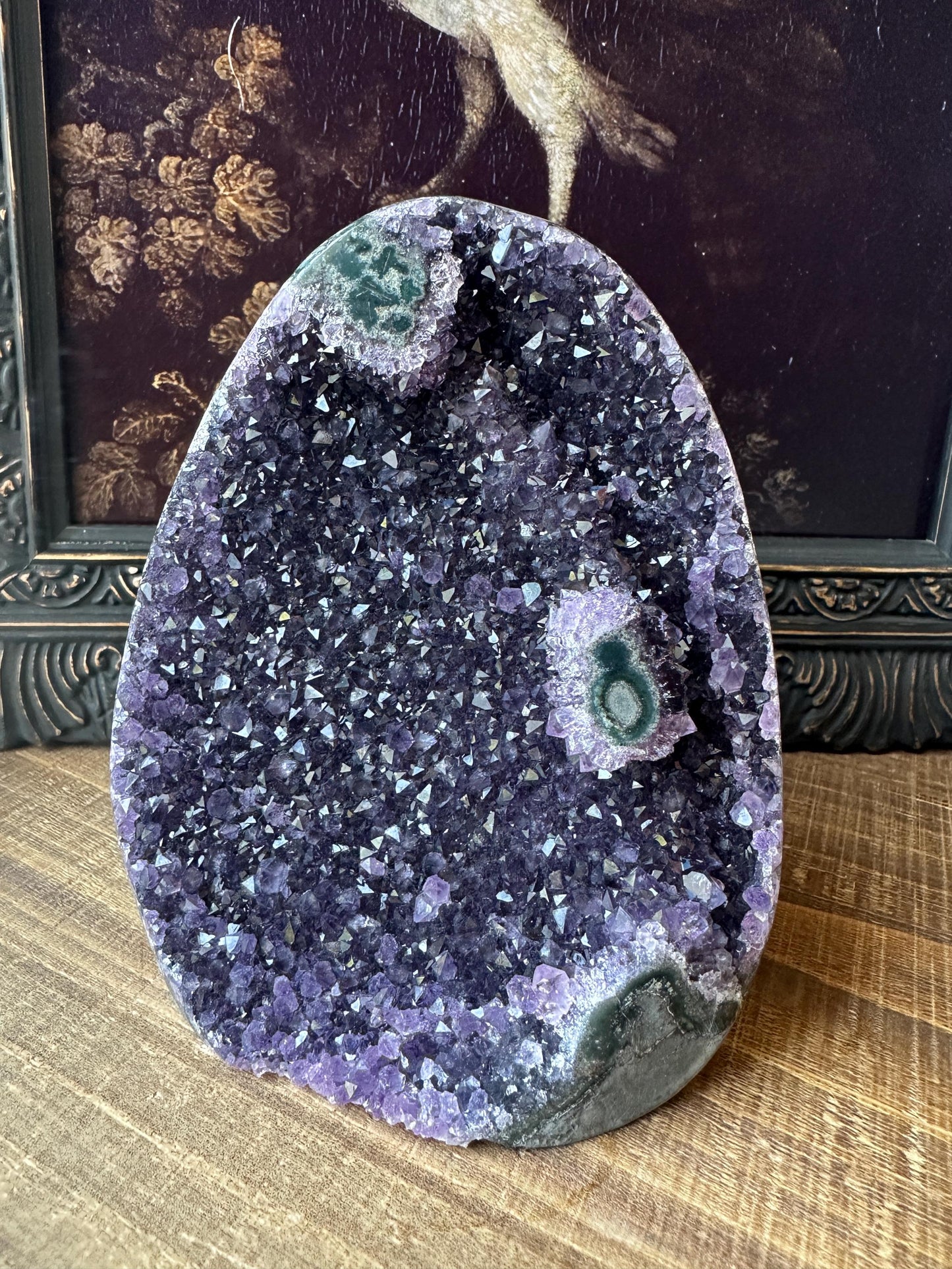 Uruguay Amethyst Cut Base with a Stalactite Deep Purple