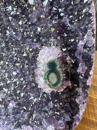 Uruguay Amethyst Cut Base with a Stalactite Deep Purple